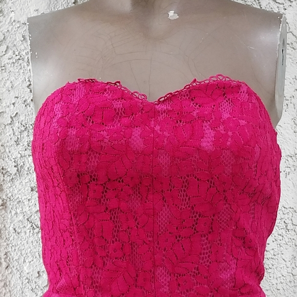 Adelyn Rae Strapless Lace Culotte Jumpsuit - Picture 8 of 11